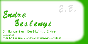 endre beslenyi business card